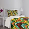 thumbnail image 5 of Ambesonne Colorful Quilted Bedspread Set 2 Pcs, Abstract Optic Pattern, Twin Size, Multicolor, 5 of 6