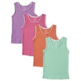 thumbnail image 1 of Girls Ultra Soft 100% Cotton Tagless Tank Undershirts 4-Pack - Assorted - Size 3/4, 1 of 6
