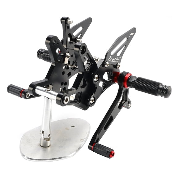 CNC Aluminum Rearsets Footpegs Black Fits for Kawasaki Ninja ZX6R ZX636 2024 2025
