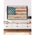 thumbnail image 5 of Retro American Flag Outdoor TV Cover 52 to 55 Inch Weatherproof, Rustic Star and Stripes US Flag 600D Oxford TV Covers with Waterproof Zipper, Outside Flat TV Screen Protector Size 52"Wx19"Hx4.5"D, 5 of 7