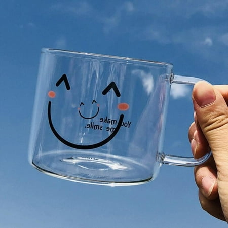 

Creative Glass Cup Water Cup Smiley Couple Cup Drink Coffee Tea Cup Milk Beer Cola Juice Cold Drink Cups Office Drinkware