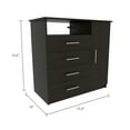 thumbnail image 6 of Nmkwnr Bedroom 4 Drawer Dresser + Nightstand Beside Table, Black, 6 of 9