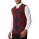 thumbnail image 4 of CHALCOS CHIC Chalecos de Hombre Argyle Knit Slim Fit Sin Mangas Color Contrast Pullover Chaleco S Burdeos Azul, 4 of 7