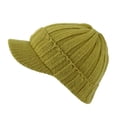 thumbnail image 1 of WITHMOONS Winter Ribbed Visor Knit Beanie Hat Skully Cap SLQ1231 (Yellowgreen), 1 of 2