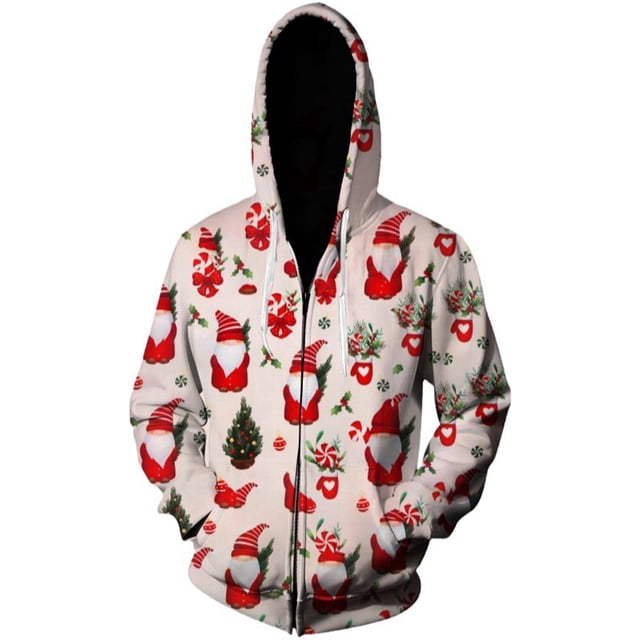 WEAIXIMIUNG Oversized Sweatshirt for Women Plus Size 3D Printed Pullover Hoodie Christmas Collection Hoodie Cardigan