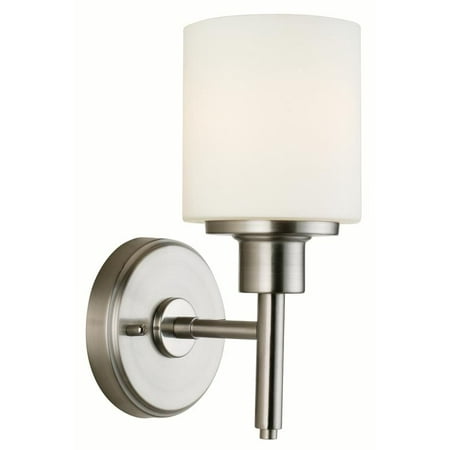 House Led Lights Design House 587360 Aubrey Transitional 1-Light Integrated LED Indoor Wall Light Frosted Glass for Hallway Foyer Bathroom, Satin Nickel ()