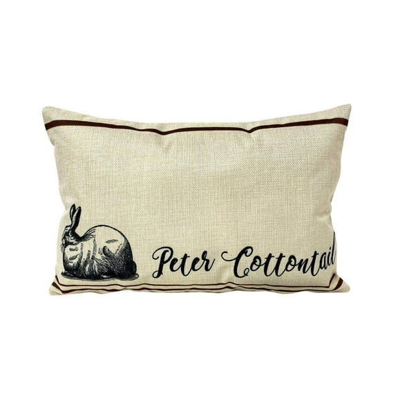 Peter Cottontail | Pillow Cover | 18 x 12 | Primitive Decor | Vintage Farm Bunny Farmhouse | Farmhouse Decor | Throw Pillows | Cabin Decor
