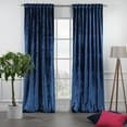thumbnail image 2 of 3S Brother's Navy Extra Long Shiny Velvet Curtains Luxury Colors Light Blocking Hang Back Tab & Rod Pocket 1 Panel Curtain 5-30 Ft Home Décor Custom Made Drapes -Made in Turkey(100"W X 192"L), 2 of 6