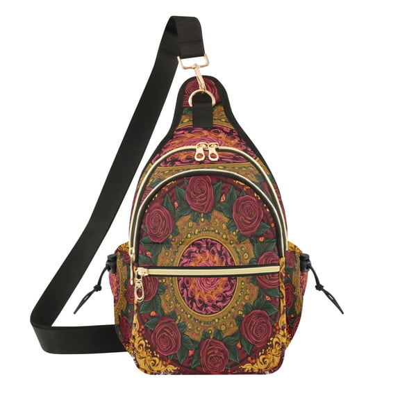 Women Crossbody Bag Fashion Crimson Rose Printed Sling Bags Shoulder for Women