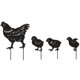 thumbnail image 1 of Juego de 4 estacas de metal con forma de gallina, decoración de patio con forma de gallina, decoración de patio de metal, negro, T-Audace, 1 of 5
