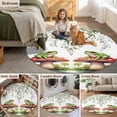 thumbnail image 5 of Round Rugs 7Ft, Mushroom Frogs Round Area Rug Washable Indoor Throw Carpet, Spring Floral Summer Eucalyptus Leaves Large Non Slip Circle Rug for Dining Room Playroom Home Decor Aesthetic, 5 of 8