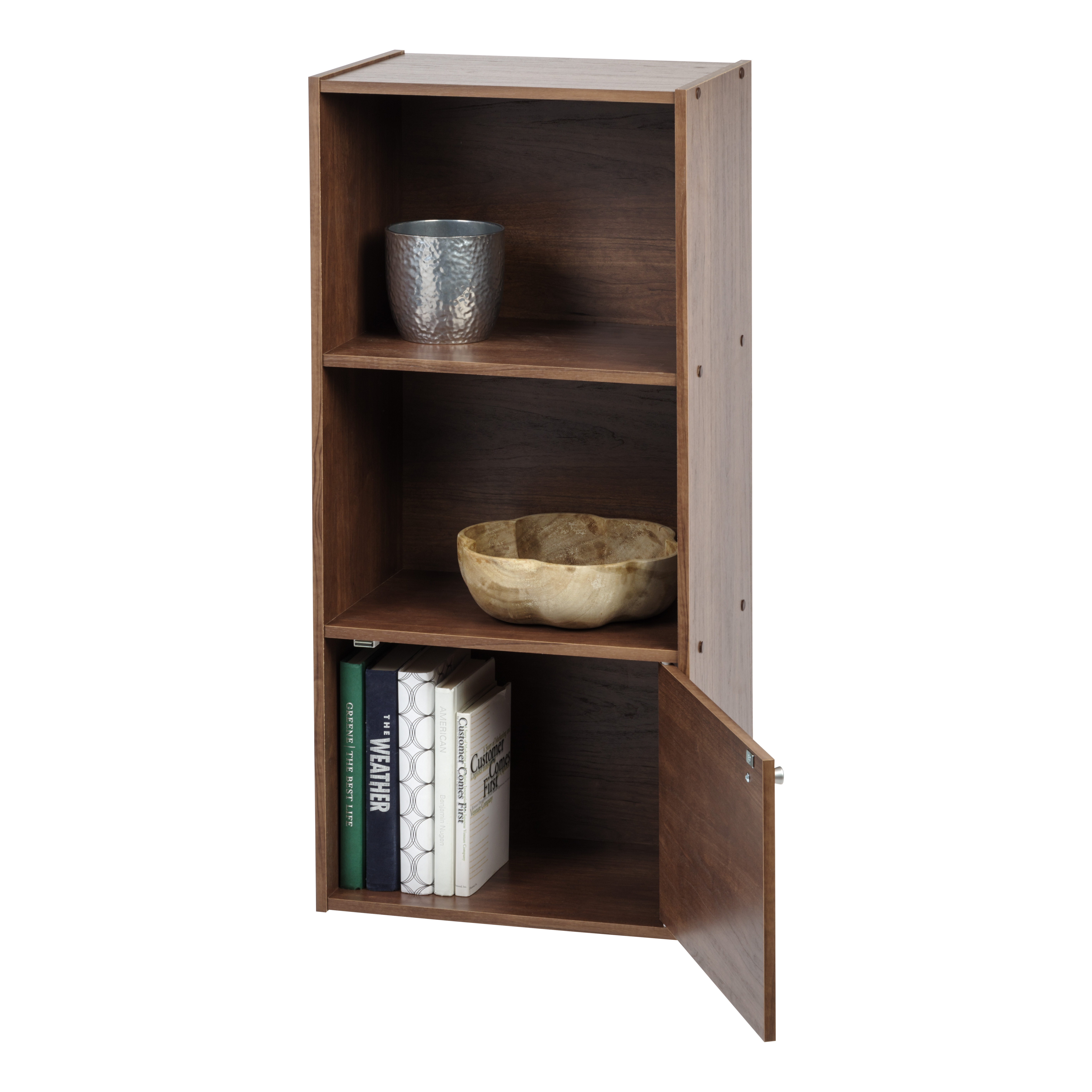 IRIS USA 3 Shelf Open Wood Shelving Rack Unit, Brown/Light Brown