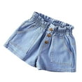 thumbnail image 2 of ATOGUTA Jean Shorts Girls High Waisted Straight Leg Summer Jeans Shorts Blue, Size 3T-13, 2 of 3