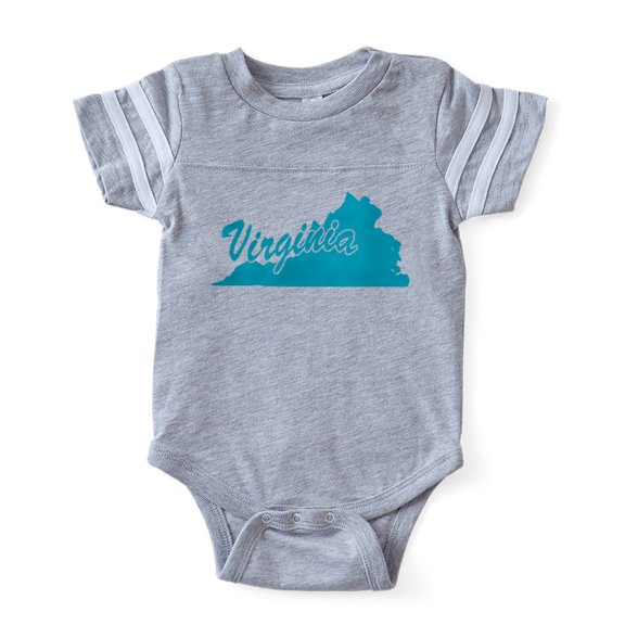 CafePress - 3 Virginia - Cute Infant Baby Football Bodysuit