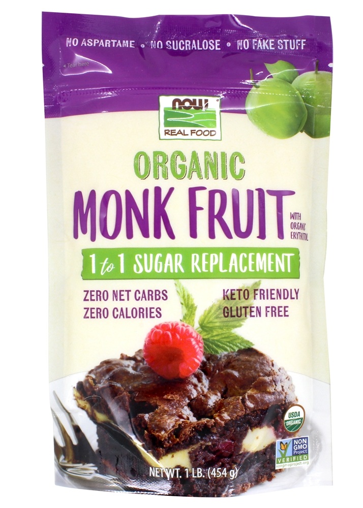 NOW Foods NOW Real Food Organic Monk Fruit 1 to 1 Sugar Replacement