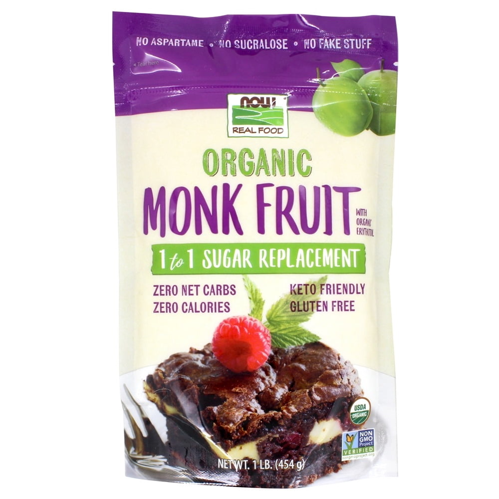 NOW Foods NOW Real Food Organic Monk Fruit 1 to 1 Sugar Replacement