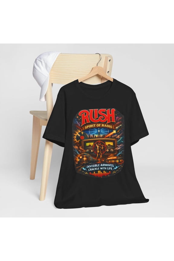Rush Spirit of Radio T-Shirt Retro Rock Band Tour Graphic Tee, Vintage Classic Rock Music Shirt, Unisex Fan T-Shirt Gift for Men Women