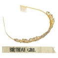 thumbnail image 1 of Bride Sash, Rhinestone Bride Sash Crown Set Gold Adjusting  For Party, 1 of 8