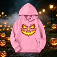 thumbnail image 4 of Grblisyd Girls Hoodies Sweatshirt Casual Sport Clothing for Kids Fashion Pumpkin Face Trendy Hooded Pullover 6-13 Years Old Fall Outfit, 4 of 6