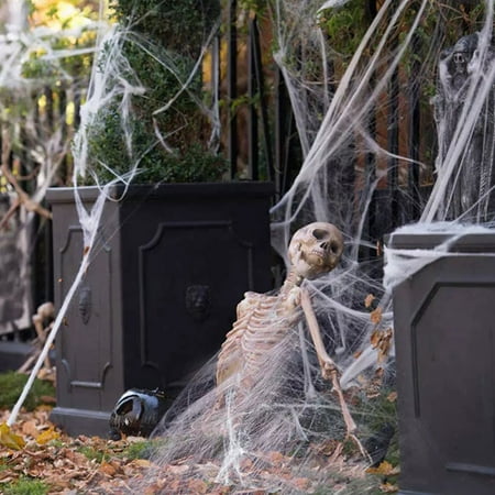 

Avdolw Halloween Decoration Props - Wire Mesh Haunted House Bar Horror Scene Eerie Simulation Spider Silk and Plastic Insects for Scary Party Ambiance