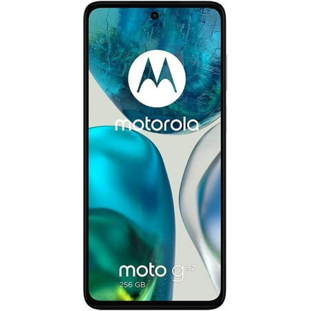Motorola Moto G52 6GB RAM | 256GB Storage | Single SIM | Stereo Speakers W/Dolby Atmos | 30W turboPower Charging | 6.6" OLED FHD+ 90Hz Display | International Model | GSM Factory Unlocked - (Blue)