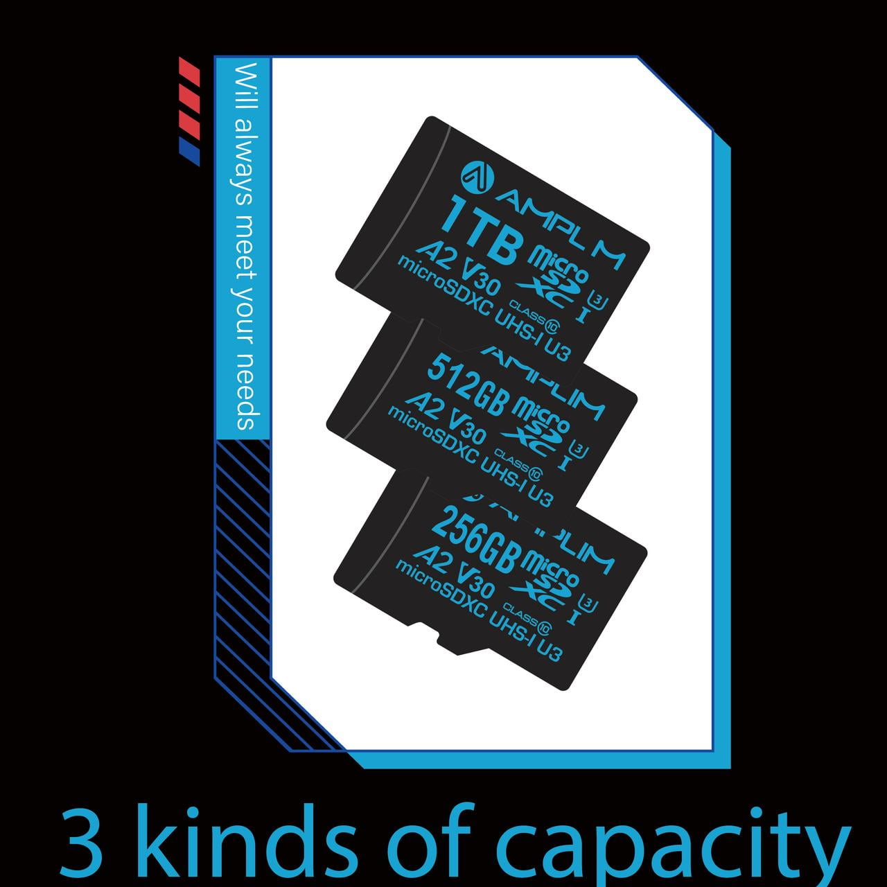 Amplim 512GB Micro SD Card - UHS-I Class 10, A2, U3 High-Speed Memory Card for Android Phone, Camera and 4K Video Recording