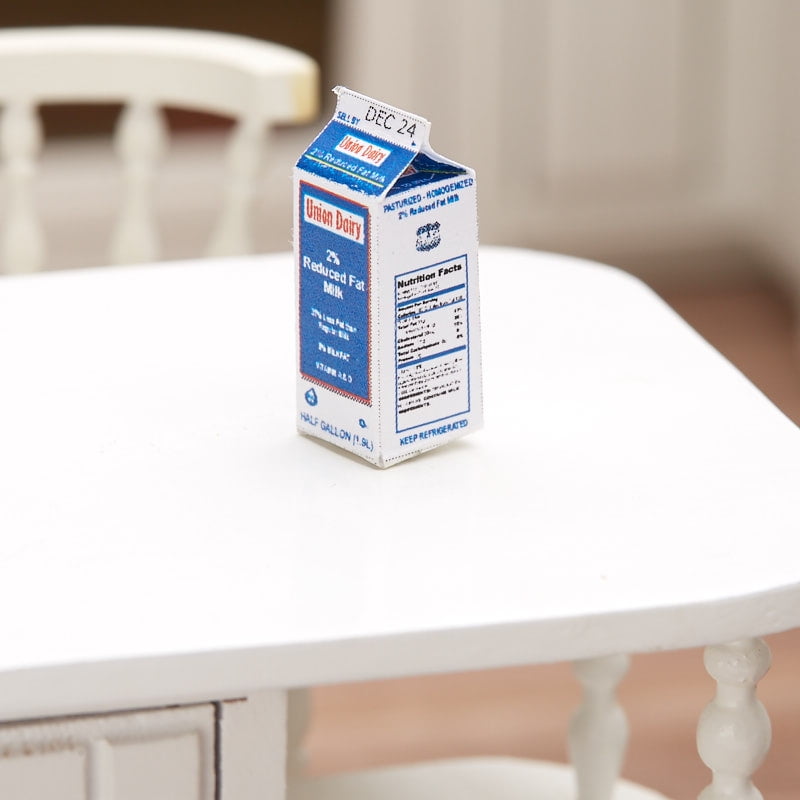 Dollhouse Miniature Half Gallon Milk Carton Tin1105 Walmart Com Walmart Com