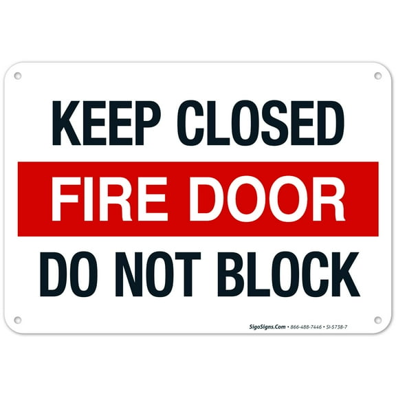 Keep Closed Fire Door Do Not Block Sign, Fire Safety Sign, (SI-5738)