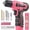 Pink, variant on Hi-Spec 8V USB Power Drill Driver Screw Drill Bit Set. Cordless & Rechargeable Electric Drill Driver with Wall Hanging Kit,Red