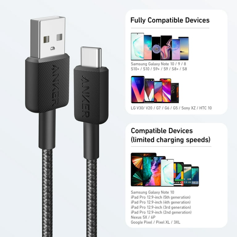 Anker 322 USB-A to USB-C Cable - 6ft, Nylon- BTS 2024 