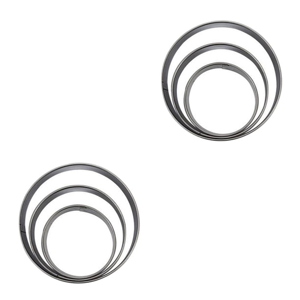 Cateissary Molde de galletas de acero inoxidable, molde portátil para pasteles, Fondant, cortador de galletas, molde de huevo, utensilios de cocina, Runde Form 2piezas Cateissary CBP110268