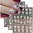 thumbnail image 1 of 5D Nail Sticker Design Nail Decals 4 Sheets Nail Stickers Flower Appliques Nail Art Self-Adhesive, 1 of 5