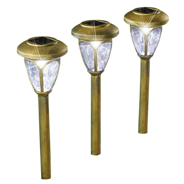 Rustic Bronze Solar Pathway Lights Set Of 3 Lighting For Garden Rustic Bronze Solar Pathway Lights
