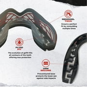 SAFEJAWZ Sports Mouth Guard with Case, Triple Layer Adults Premium Mouthguard (Adults 12+ Years, Nitro Black)
