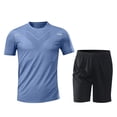 thumbnail image 5 of Stamzod Men Short Sets Outfits 2 Piece Summer Workout Crewneck T-Shirt and Shorts Casual Athletic Running Sweat Suit, 5 of 9