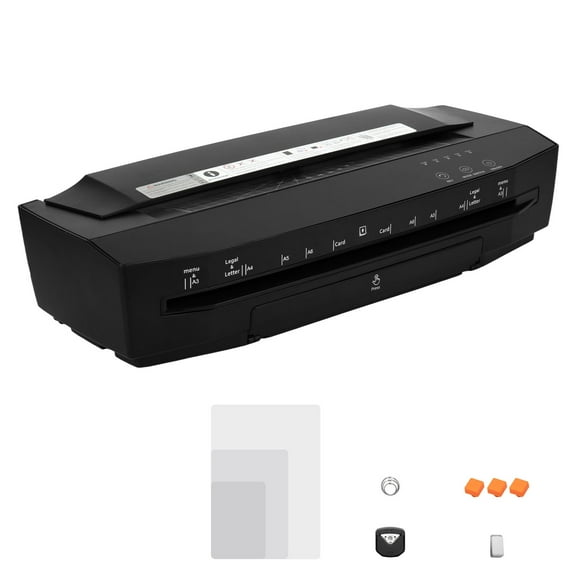 KFFKFF Laminator Machine with Cold and Hot Lamination for A3 Paper Size, Quick Warm-Up in 1 Minute, Supports 3-10 mil Thickness, Suitable for Home, Office, Business, or School Use, Black