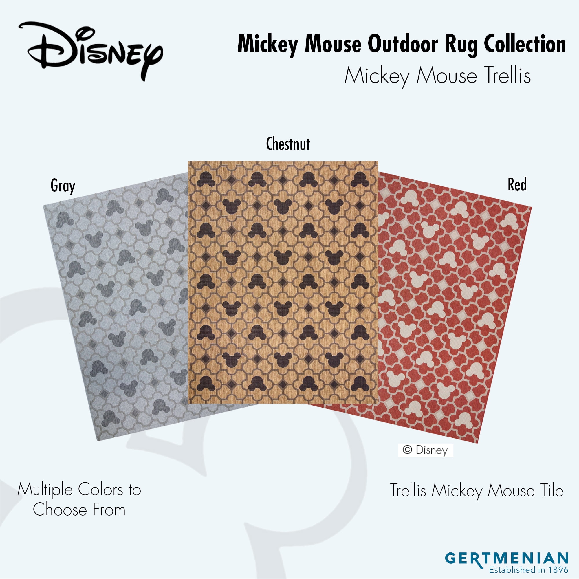 Disney Outdoor Mickey Trellis Modern/ Contemporary Geometric Red Area Rug, 8x10