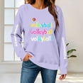 thumbnail image 3 of Trikvn Women's Volleyball Graphic Sweatshirts Long Sleeve Crewneck Pullover Tops Casual Fall Game Day Shirts Colorful Letter Print Sports Athlete Mom Clothing, 3 of 9