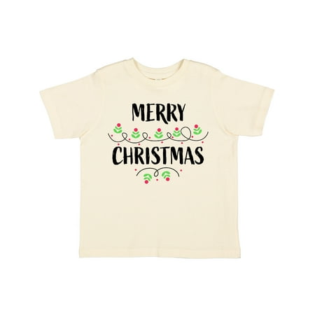 

Inktastic Merry Christmas holly leaves Gift Toddler Boy or Toddler Girl T-Shirt