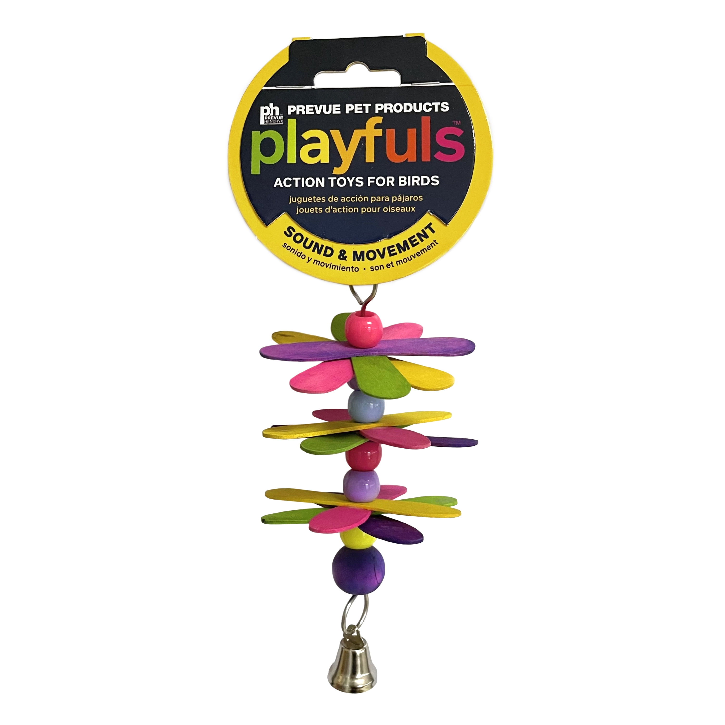 Prevue Pet Products Flower Power Bird Toy with Wood Stacking Sticks