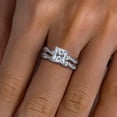 thumbnail image 7 of AnuClub Princess Cut Moissanite Wedding Rings Sets 3.384cctw Infinity Bridal Set D Color VVS1 925 Sterling Silver Twisted Vine Engagement Promise Anniversary Ring for Women With Certificate, 7 of 7