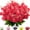 Rose Red, variant on 6 Pcs Artificial Wisteria Flowers for Outdoor 13.8'' Faux Hyacinth Flowers for Home Porch Decoration Fake Silk Floral for Wedding Spring Garden Fence Porch Outsides Decor,Purple