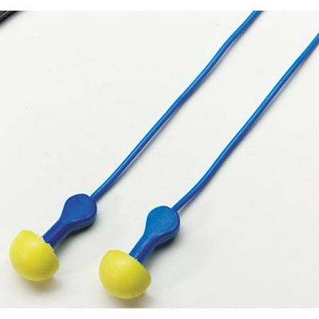 Aearo Technologies Use E-A-R Express Pod Plugs Slow Recovery Foam Metal Detectable Corded Earplugs With Blue Paddle-Style Grips (1 Pair Per Pillow Pack, 100 Pair Per Box) (Set of 100)