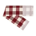 thumbnail image 6 of Achim Buffalo Check Indoor Polyester/Cotton Light Filtering Checkered Door Curtain Panel, Burgundy, 25-in W x 72-in L, 6 of 8