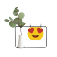 thumbnail image 1 of Hearts in Eyes Online Chat Happy Metal Picture Frame Cerac Vase Decor, 1 of 2