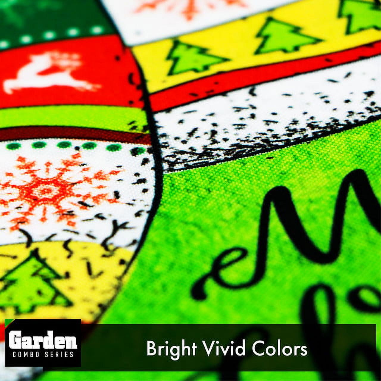 G128 2sets: 36"x16" Garden Yard Flag Stand Stake Black & 12"x18" Christmas Garden Flag Mittens Outside