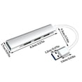 thumbnail image 4 of USB Splitter Computer Laptop Dock splitter; USB card reader Converter Alloy 1-drag-4 Computer Accessory, USB 3.0, Silver, 4 of 9