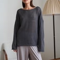 thumbnail image 5 of Women Oversized Sheer Mesh Knit Sweater Tops，Lightweight Summer Loose Long Sleeve Pullover Shirt Beach, 5 of 9