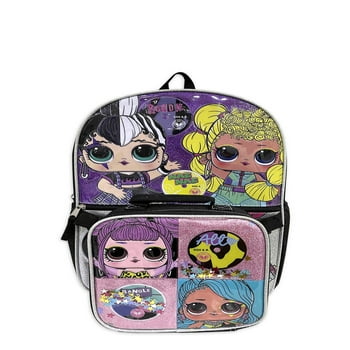 L.O.L. Surprise! Girls Large Backpack with Detachable Lunch Bag 2-Piece Set