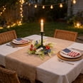 thumbnail image 5 of 4th of July Candle Rings, Artificial Flower Wreath Red Blue White Patriotic Candle Holder, Tables Centerpieces, Home Farmhouse Decor for Independence Day Memorial Day, 5 of 7